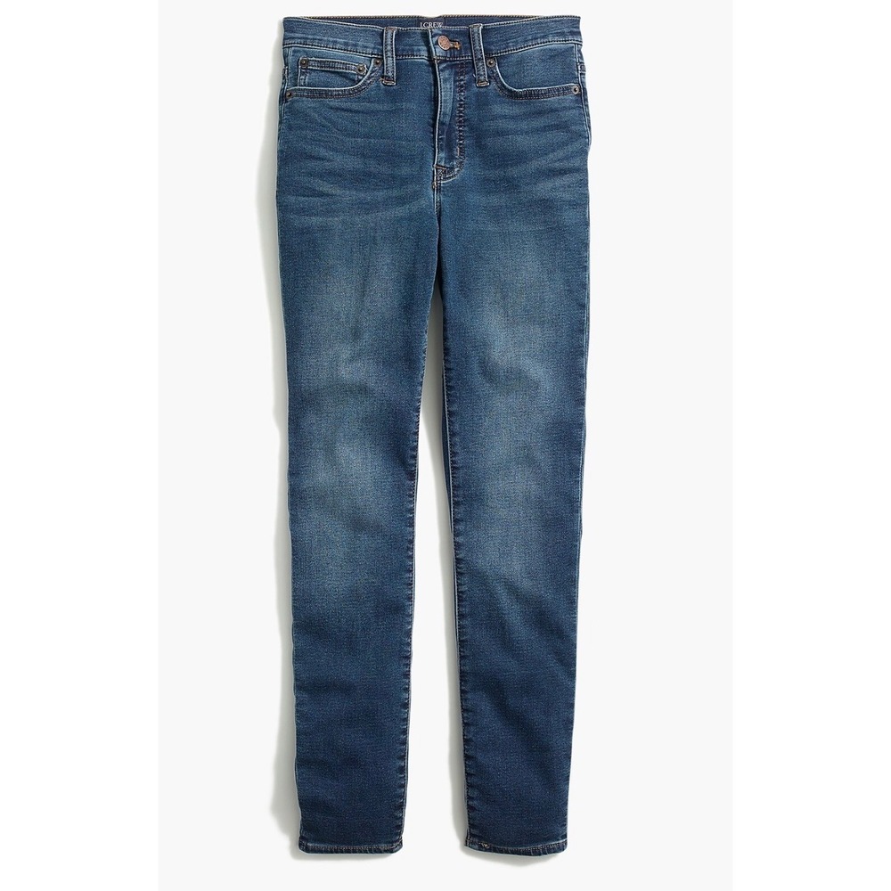 J.Crew 9" High-Rise‎ Skinny Jeans Deep Ocean Wash Signature Stretch 28 AS161